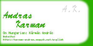 andras karman business card