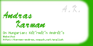 andras karman business card